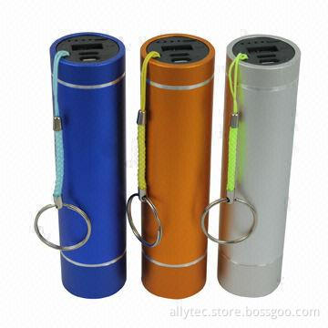 5,000mAh Tube Power Bank with LED Flashlight, for Charging All Mobile Phones, Tablet PCs